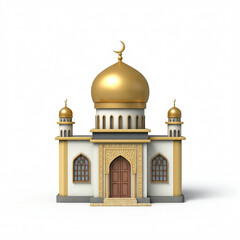 Obraz premium Cute small mosque illustration isolated on white background