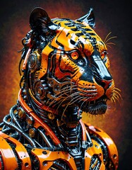 tiger on a black background