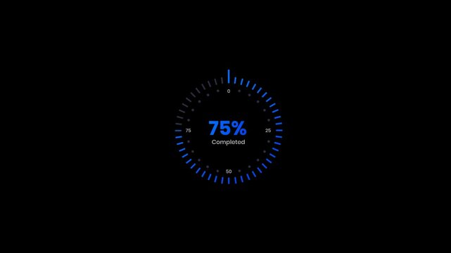75 percent circle HUD infographic of financial. Business charts and data numbers, Information reports of business strategy for investment. Technology data