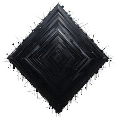 Textured Black Diamond Shape with Gradient on White Canvas