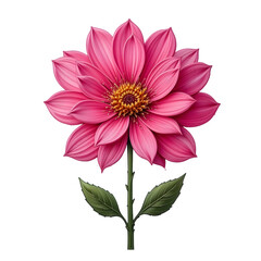 Hand-painted pink flower on white canvas