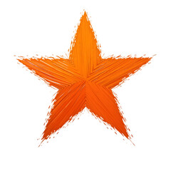 Orange Star with Gradient Brush Strokes on White Background