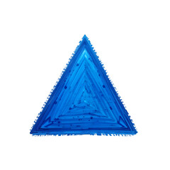 Hand-painted blue triangle with gradient on white background