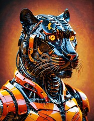 tiger on a black background