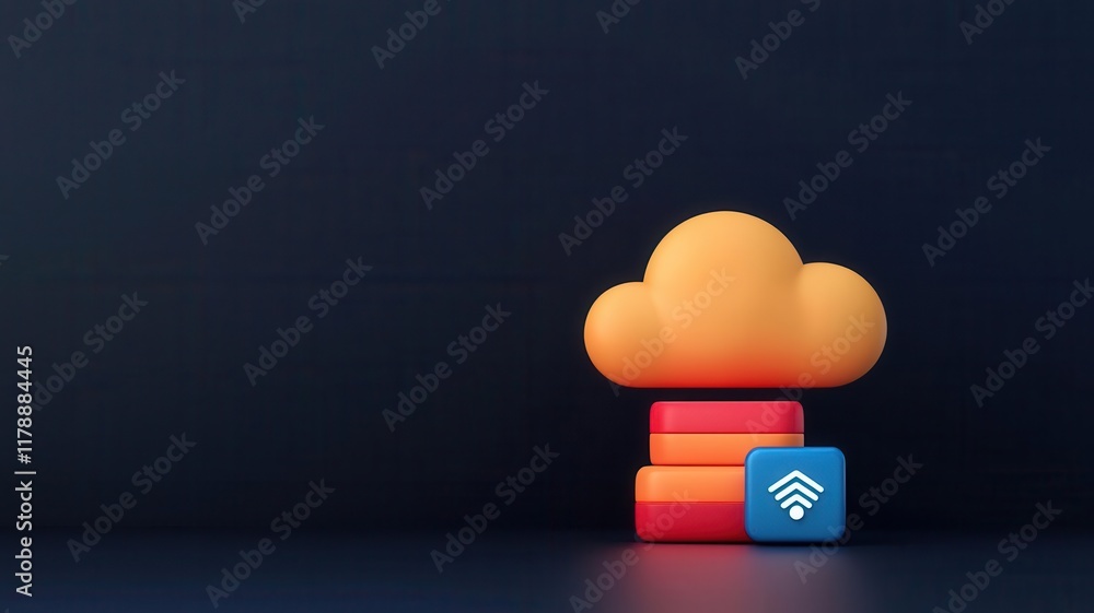 Aufkleber cloud storage and data protection. cloud storage protection with real-time login verification, glowi
