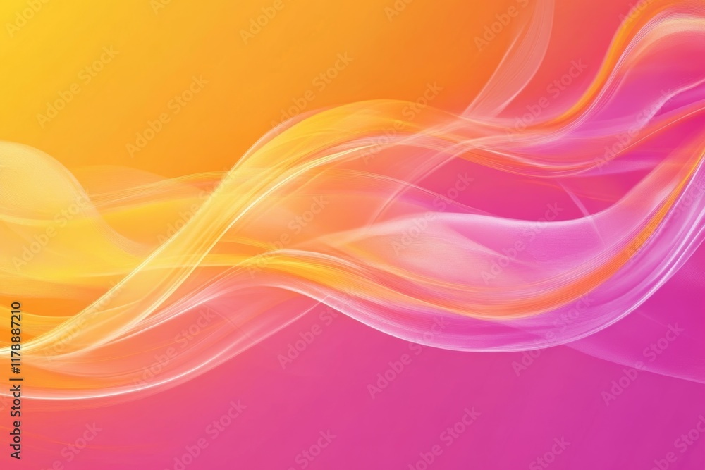 Poster this vibrant abstract image features smooth, flowing waves in bright colors, creating an energetic a