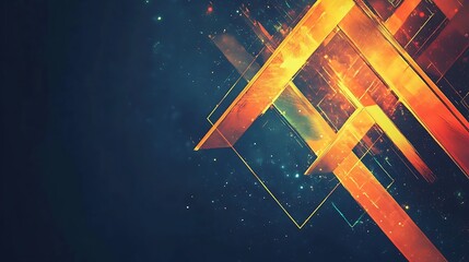 Obraz premium Abstract Orange and Blue Geometric Design