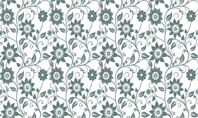 Elegant seamless floral design with ornamental flowers