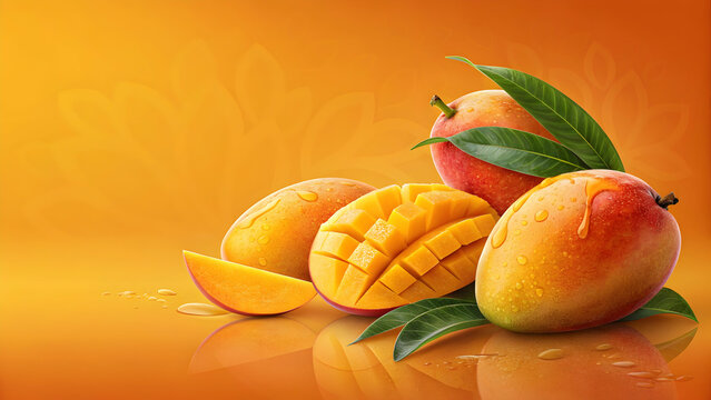 mongo fruit design ,banner, wallpaper.