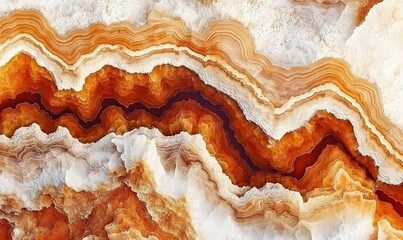 Fototapeta premium Abstract orange and white onyx stone texture.