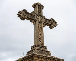 celtic cross on a cemetery