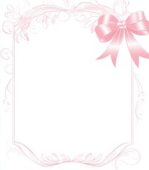 pink ribbon on white background