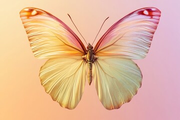 Fototapeta premium Stunning Golden Butterfly with Vibrant Wings