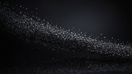 Obraz premium Dynamic black powder explosion on a dark background for artistic design and creative projects 