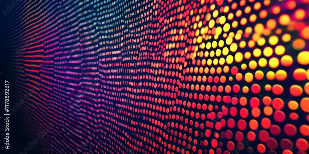 Poster abstract technology background with colorful data points in modern pattern design for visual communi