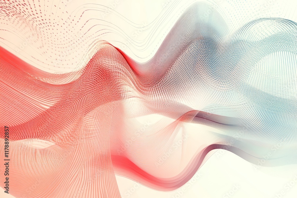 Poster abstract digital flow of data with soft colors and elegant lines in empty space for graphic design u