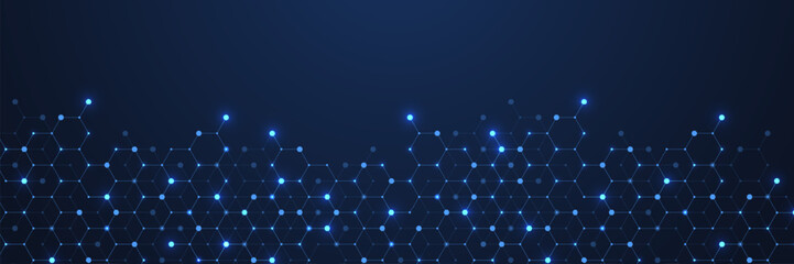 Molecular abstract structure and genetic engineering DNA. Healthcare and medicine background concept. Scientific research background. Wave flow. Innovation pattern. Vector illustration.