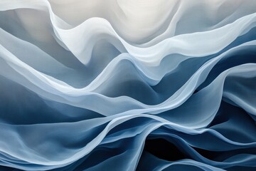Obraz premium Abstract depiction of flowing waves with varied heights and gentle curves in soft colors. Generative AI
