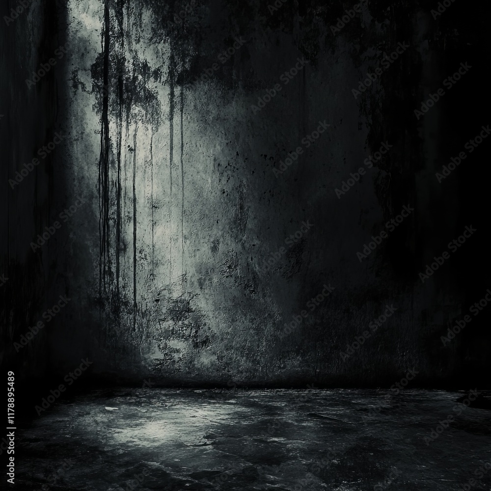 Poster tense and atmospheric dark grunge background featuring dripping paint and textured surfaces. ideal f