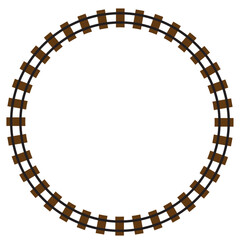 Fototapeta premium デフォルメした線路のベクターイラスト（円形）