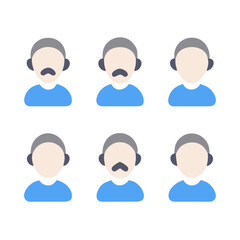 set of funny cartoon people