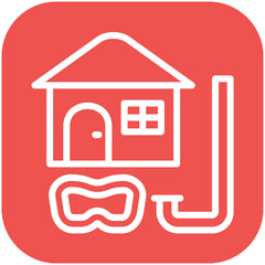 Dive Resort vector icon illustration of Vacation and Tourism iconset.