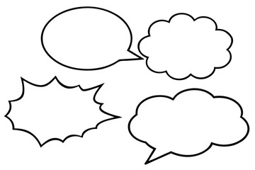 Creative blank speech cloud vector collection for adding text and conversation.
