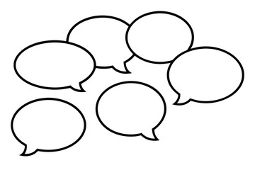 Vector speech bubbles and clouds for text use in graphic and dialogue design.
