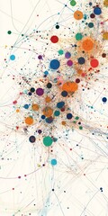 Explore a vibrant abstract illustration showcasing the dynamic interconnections of digital data within an engaging environment.