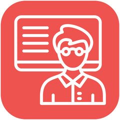 Teacher Male vector icon illustration of Literature iconset.