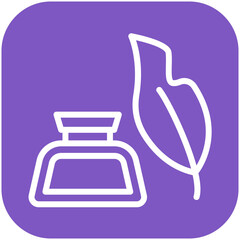 Ink And Quill vector icon illustration of Literature iconset.