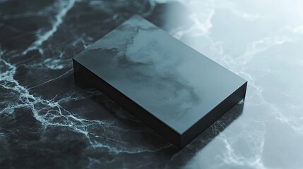 A PSD mockup of a sleek business card displayed on a marble surface, capturing intricate design details.