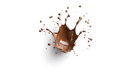 Realistic chocolate corona splash isolated on white background
