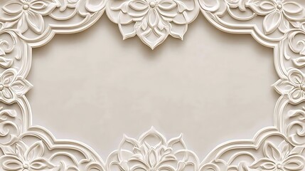 Elegant white floral frame design background