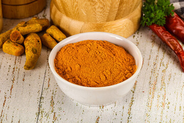 Tumeric curcuma powder for culinary