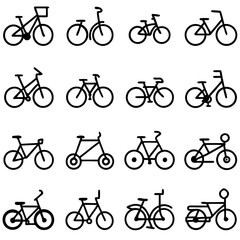 set of bicycle icons