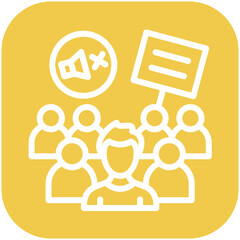 Silent Protest vector icon illustration of Protesting and Civil Disobedience iconset.