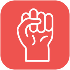 Raised Fist vector icon illustration of Protesting and Civil Disobedience iconset.