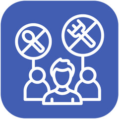 Hunger Strike vector icon illustration of Protesting and Civil Disobedience iconset.