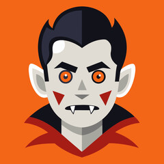 Cheerful vampire illustration surrounded
