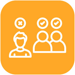 Discrimination vector icon illustration of Protesting and Civil Disobedience iconset.