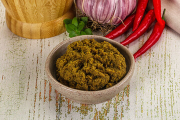 Yellow Thai spicy curry paste