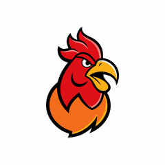 rooster isolated on white