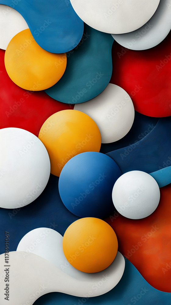 Poster abstract colorful shapes and patterns in vibrant hues