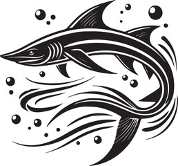 Dogfish vector silhouette image made by adobe illustrator..eps
