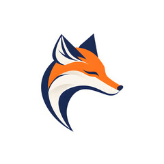 Obraz premium Simple fox head illustration. Fox head badge emblem logo icon isolated on white 