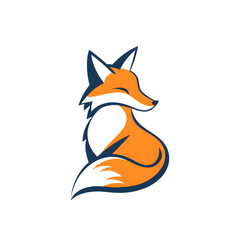 Obraz premium Simple fox head illustration. Fox head badge emblem logo icon isolated on white 