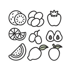 fruits and vegetables vector