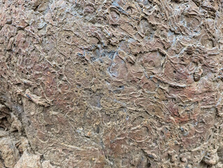Texture of volcanic lava solidified in El Cuervo volcano, Lanzarote island, Canary islands, Spain