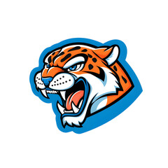 Obraz premium Simple leopard head illustration. Leopard head badge emblem logo icon isolated on white